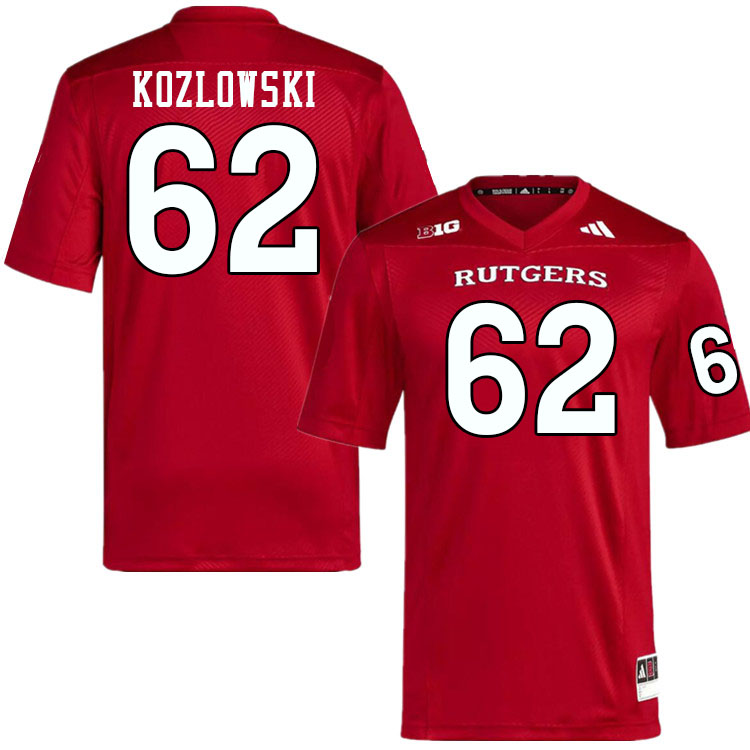 Men #62 Cole Kozlowski Rutgers Scarlet Knights 2024 College Football Jerseys Stitched-Scarlet